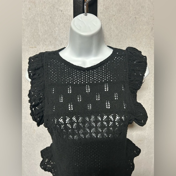 ZARA Black Lace Ruffle Top - Picture 4 of 9